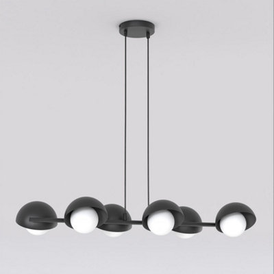 Emibig Lighting Emibig Boom Pendant Lamp 6 X G9 Black With White Shade
