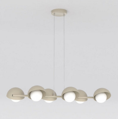 Emibig Lighting Emibig Boom Pendant Lamp 6 X G9 Mocha With White Shade