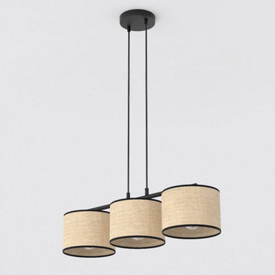 Emibig Lighting Emibig Eco Pendant Lamp 3 X E27 Black / Rattan