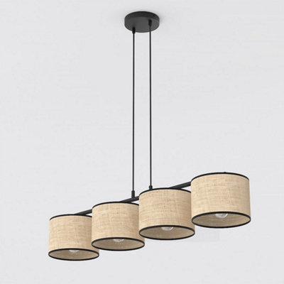Emibig Lighting Emibig Eco Pendant Lamp 4 X E27 Black / Rattan