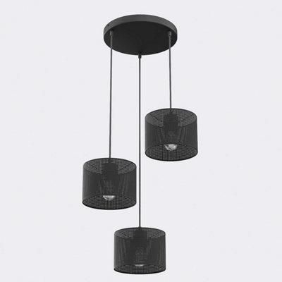 Emibig Lighting Emibig Lux Prem Pendant Lamp 3 X E27 Black from B&Q