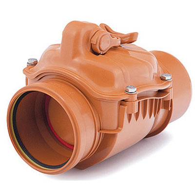 Karmat 110mm Horizontal Polypropylene Check Non-Return Anti-Flood Waste Valve Backwater Prevented from B&Q