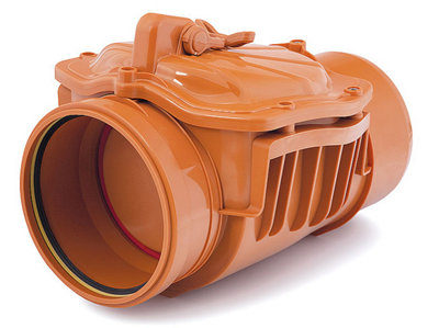 Karmat 200mm Horizontal Polypropylene Check Non-Return Anti-Flood Waste Valve Backwater Prevented from B&Q
