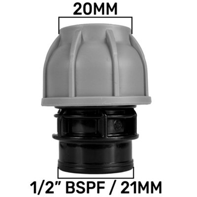 Cost Wise Mdpe Compression Water Pipe Fittings/connectors ,straight Joiners (20mm-1/2" Bspf) from B&Q