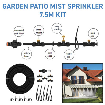 Cost Wise 7.5M Water Misting Sprinkler Cool Down System Garden Patio Mist Spray