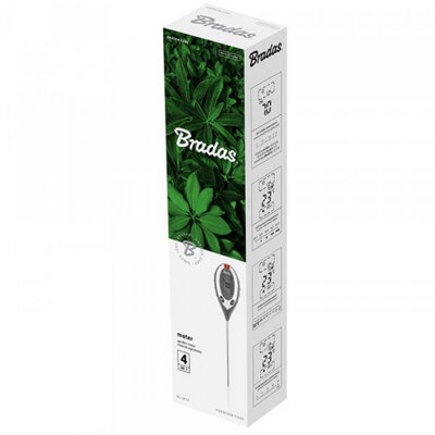 Bradas Soil Meter 4 Functions Acidity Moisture Insolation Temperature Lcd 20Cm Probe from B&Q