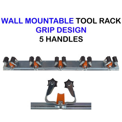 Cost Wise Garden Shed/garage Wall Mounted Tool Tidy Rack With Flexi Rubber Rollers For Tight Grip (Rack Of 5 Holders) from B&Q