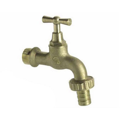 B&Q -  1/2 Inch Garden Tap Outdoor Faucet With Hose Adaptor Brass Hose Union