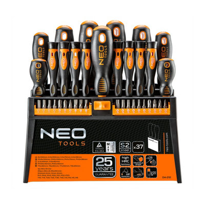 Neo Tools Screwdriver Set With Bits 37Pc Size 37