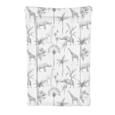 Ceba Deluxe Unisex Baby Waterproof Changing Mat With Raised Edges Monochrome Safari Animals from B&Q