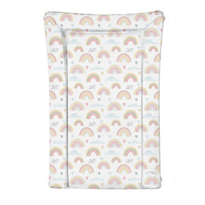Ceba Deluxe Unisex Baby Waterproof Changing Mat With Raised EdgesUnique Pink Rainbows from B&Q
