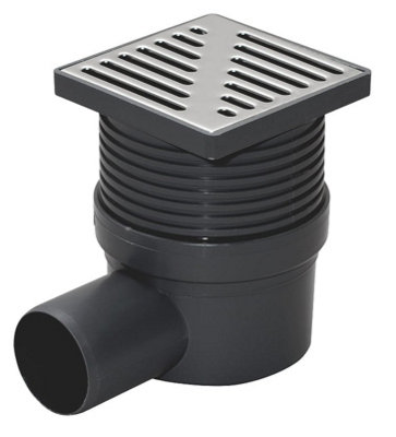 Tycner Regulated Height Side Outlet 100X100mm Floor Ground Waste Drain Gully Trap from B&Q