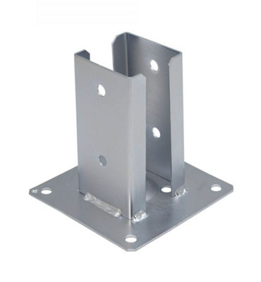 Single Silver Heavy Duty Hot Dip Galvanised Bolt Down Pergola Post 72mm from B&Q