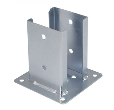 Single Silver Heavy Duty Hot Dip Galvanised Bolt Down Pergola Post 92mm from B&Q