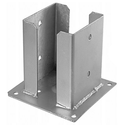 Single Silver Heavy Duty Hot Dip Galvanised Bolt Down Pergola Post 102mm from B&Q