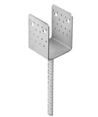 Heavy Duty Galvanised ("u"wide Shape) Post Fence Foot Anchors Thickness: 4mm Internal Size: 101 mm4.0" from B&Q