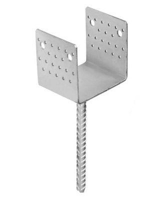 Heavy Duty Galvanised ("u"wide Shape) Post Fence Foot Anchors Thickness: 4mm Internal Size: 121 mm4.75" from B&Q