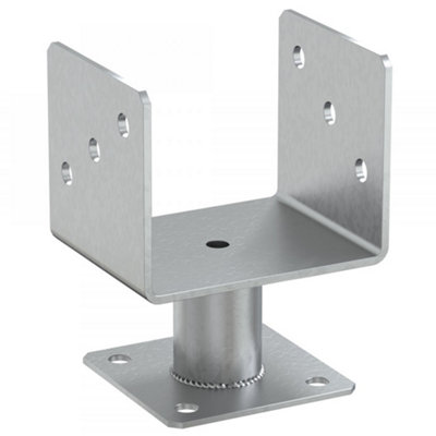 Heavy Duty Galvanised Elevated Bolt Down Pergola Post SupportPost Ground AnchorPost Bracket121mm5X5" from B&Q