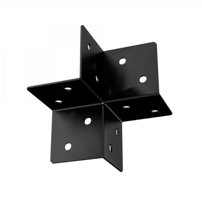 Black Powder Coated Pergola BracketThree Way Corner Connector For Outdoor Structures from B&Q