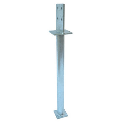 Heavy Duty Hot Dipped Galvanised Concrete In Internal Pergola Post SupportGround AnchorInternal Post Bracket90mm from B&Q