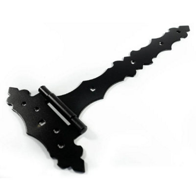 Pack Of 2Heavy Duty Black Ornamental Decorative Gate Hinges Door Hinge Shed Door Hinge 400mm