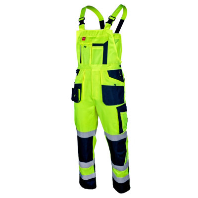 Artmas Hi Vis Bib Brace Overalls Size Uk38 Class 2 Yellow With Reflective Bands from B&Q