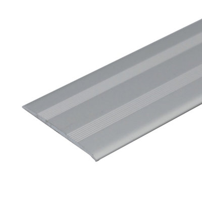 A08 930mm X 35mm 2.3mm Anodised Aluminium Flat Self Adhesive Door Threshold StripSilver0.93M from B&Q