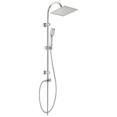 Invena Chrome Plated Stainless Steel Shower Bathroom Set Column With Square Rainfall from B&Q