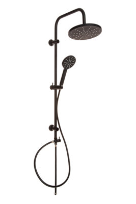 Invena Shower Column Multi Function Showerhead Large Sliding Rainfall Black Colour from B&Q