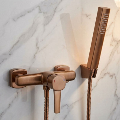 Invena Shower Mixer Tap Copper Bronze Glamour from B&Q