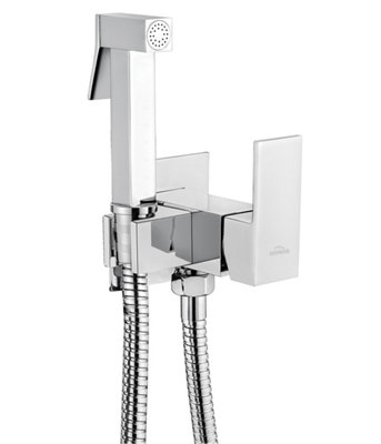 Invena Chrome Concealed Bidet Tap In-Wall Bathroom Wallmounted Brass Shower Sprayer Mixer from B&Q