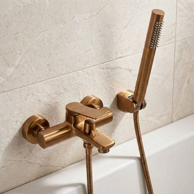 Invena Wall Mounted Bath Tap Copper Bronze Neri Plus With Shower from B&Q