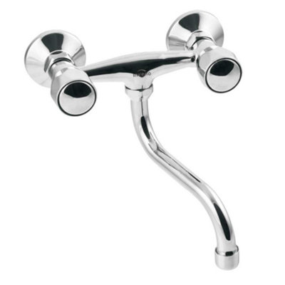 Invena Kitchen Water Mixer Tap 20Cm Long Spout Wall Mounted Chrome from B&Q