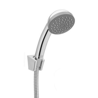 Invena Mixer Shower Chrome Hose Set Replacement Shower Head + 150Cm Hose + Wall Bracket from B&Q
