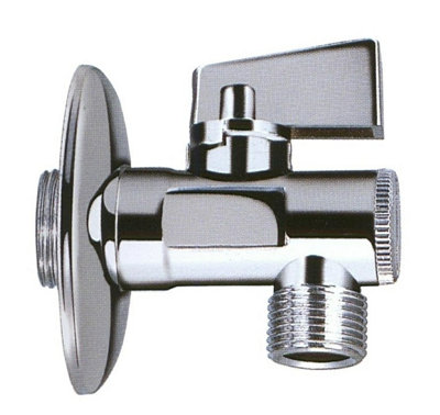 B&Q -  1/2X3/4 Inch Water Isolating Ball Valve Chrome For Taps Plumbing