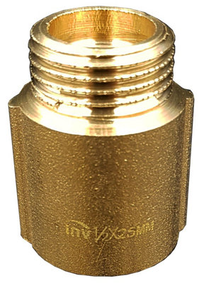Invena 25mm X 1/2 Inch Tap Pipe Thread Extension Female X Male Cast Iron Brass Extender from B&Q