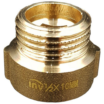 Invena 10mm X 1/2 Inch Tap Pipe Thread Extension Female X Male Cast Iron Brass Extender from B&Q