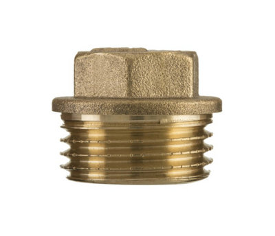 3/4 Inch Bsp Thread Brass Pipe Screw Hex Male Blanking Plug Tube End Cap from B&Q