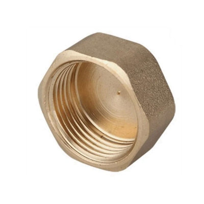 B&Q -  1 Inch Thread Brass Pipe Screw Hex Female Blanking Plug Tube End Cap
