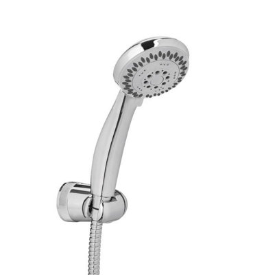 Invena Mixer Shower Chrome Hose Set Multifunction Shower Head + 150Cm Hose +Wall Bracket from B&Q