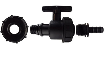 Ibc 2" S60X6 Lid With 3/4" Bspf CapHeavy-Duty Plastic Lever Valve And 16mm Hose Barb from B&Q