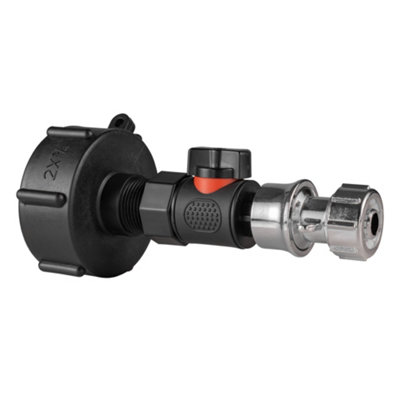 Ibc S60X6 To 3/4" Bsp Adapter Kit With Quick-Connect Valve And Zinc Hose Connector from B&Q