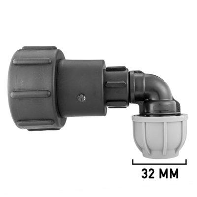 Ibc 2S60X6 To 1Bspf Extended Tank Connector With 32mm Mdpe 90Degrees Elbow Fitting from B&Q