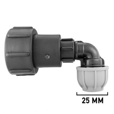 Ibc024E Ibc 2S60X6 Female Adapter With 1Bspf Extension And 25mm Mdpe 90Degrees Elbow Connector from B&Q