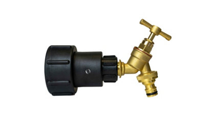 Ibc 2" S60X6 To 1/2" Bspf Extended Adapter Kit With Brass Garden Bib Tap And Quick-Connect from B&Q