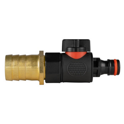 25mm Brass Hose Barb With 3/4" Female Bsp Thread And 3/4" Bspf Snap-On Male Quick-Connect ValveHcvkit023 from B&Q