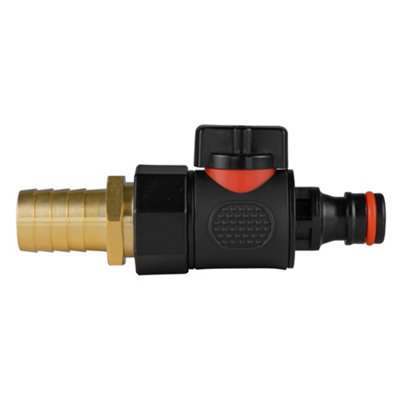 Hcvkit022 Brass 19mm Hose Barb Joiner With 3/4" Bsp Male Thread And 3/4" Bspf Snap-On Valve Connector from B&Q