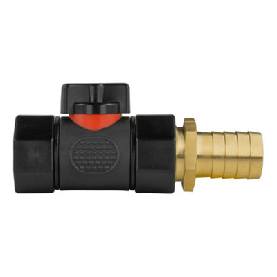 Hcvkit004 19mm Brass Hose Tail With 3/4" Bsp Male And In-Line 3/4" Bsp Female Valve Set from B&Q