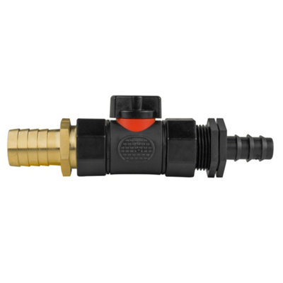 16mm Barbed Irrigation Joiner With 3/4" Bsp Female Inline Valve And 19mm Brass Barb ConnectorSet from B&Q