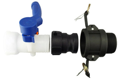 Ibc 2" S60X6 Valve Kit With S60X6 To 1.5" Male Camlock Adapter And 1.5" Type B Camlock Coupling from B&Q
